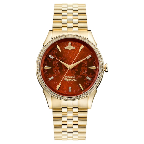 Vivienne Westwood Wallace Ladies’ Orange Dial & Gold Tone Bracelet Watch