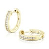 Thumbnail Image 0 of 9ct Yellow Gold 0.25ct Diamond Channel Set Hoop Earrings