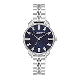 Olivia Burton Art Deco Ladies' Blue Dial & Stainless Steel Bracelet Watch