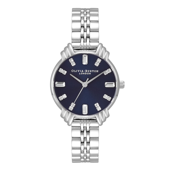 Olivia Burton Art Deco Ladies’ Blue Dial & Stainless Steel Bracelet Watch