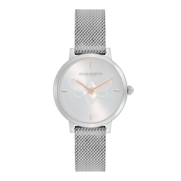 Olivia Burton Signature Bee Ladies' Ultra Slim Stainless Steel Mesh Watch