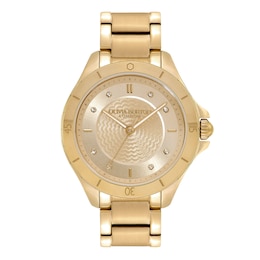 Olivia Burton Guilloche Ladies' Champagne Dial & Gold-Tone Bracelet Watch