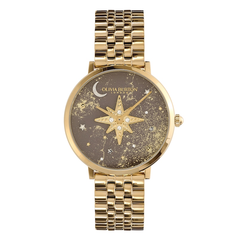 Olivia Burton Celestial Nova Taupe Star Dial & Gold-Tone Bracelet Watch