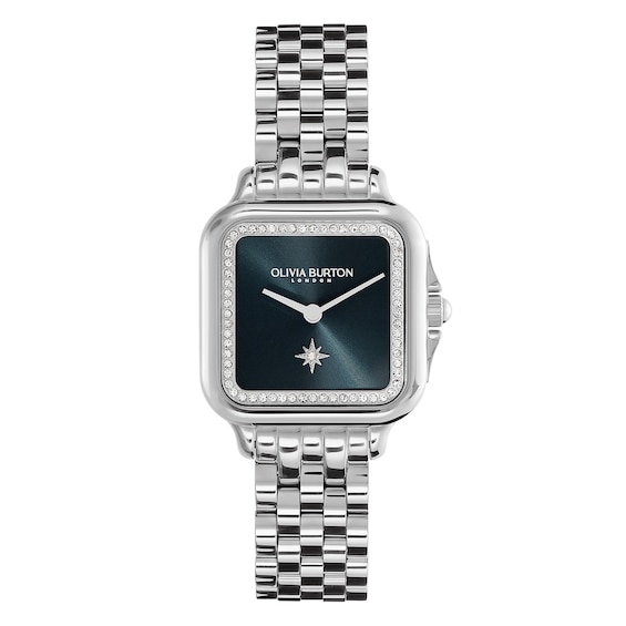 Olivia Burton Grosvenor Ladies’ Blue Dial & Stainless Steel Bracelet Watch