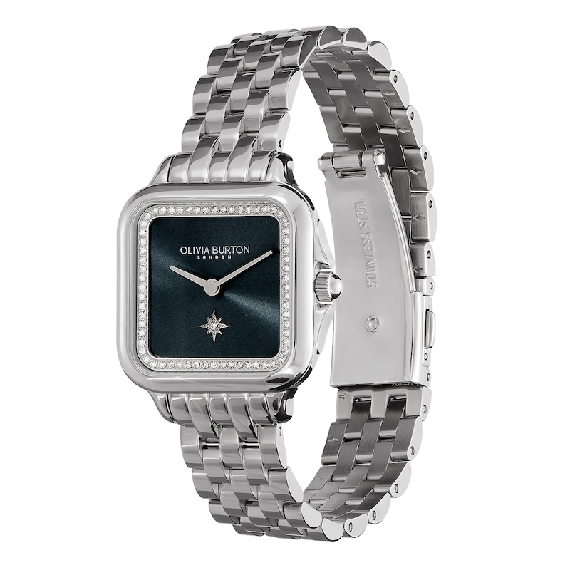 Olivia Burton Grosvenor Ladies' Blue Dial & Stainless Steel Bracelet Watch