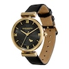 Thumbnail Image 1 of Olivia Burton Signature Minima Bee T-Bar Gold-Tone & Black Leather Watch