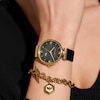 Thumbnail Image 4 of Olivia Burton Minima Bee Ladies' T-Bar Gold-Tone & Black Leather Strap Watch