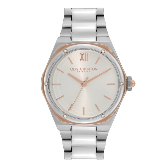 Olivia Burton Hexa Ladies’ White Dial & Stainless Steel Bracelet Watch