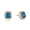 Le Vian 14ct Rose Gold Blue Topaz & 0.45ct Diamond Earrings