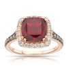 Thumbnail Image 0 of Le Vian 14ct Rose Gold 0.45ct Diamond & Garnet Cushion Ring