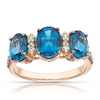 Thumbnail Image 0 of Le Vian 14ct Yellow Gold 0.29ct Diamond & Deep Sea Blue Topaz Trilogy Ring