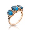 Thumbnail Image 1 of Le Vian 14ct Yellow Gold 0.29ct Diamond & Deep Sea Blue Topaz Trilogy Ring