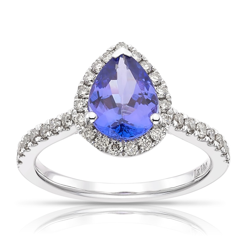 Le Vian 14ct White Gold 0.29ct Nude Diamond & Blue Tanzanite Pear Shape Ring