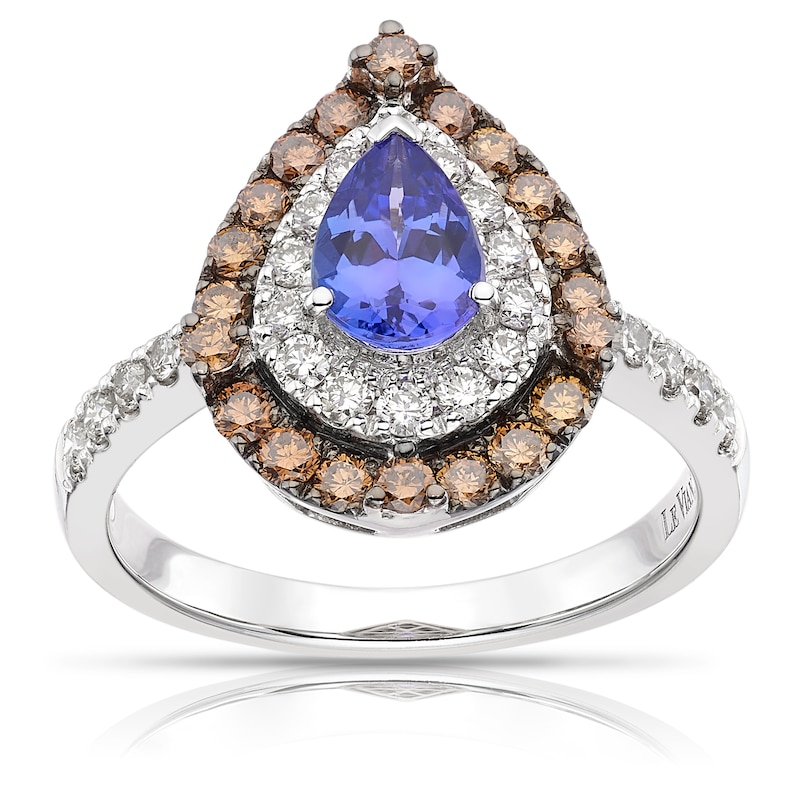 Le Vian 14ct White Gold 0.80ct Diamond & Tanzanite Pear Shape Ring