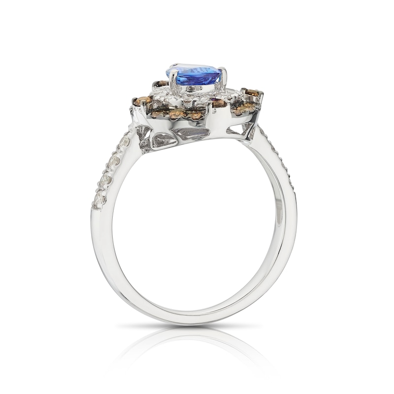 Le Vian 14ct White Gold 0.80ct Diamond & Tanzanite Pear Shape Ring