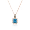 Thumbnail Image 0 of Le Vian 14ct Rose Gold Blue Topaz & 0.29ct Diamond Pendant Necklace