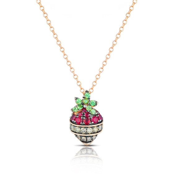 Godiva x Le Vian 14ct Rose Gold and 0.18ct Diamond Strawberr