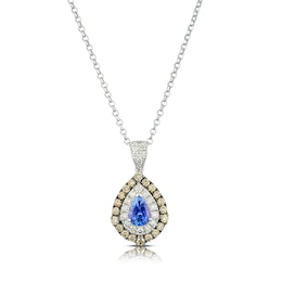 Le Vian 14ct White Gold 0.8ct Diamond & Tanzanite Pendant Necklace