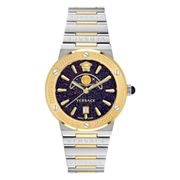 Versace Moon Phase Dial & Two-Tone Bracelet Watch