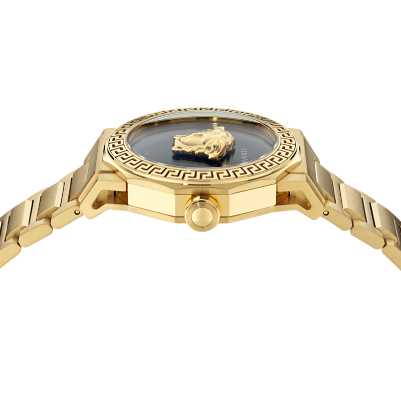 Versace Medusa Deco Black Dial & Gold-Tone Bracelet Watch