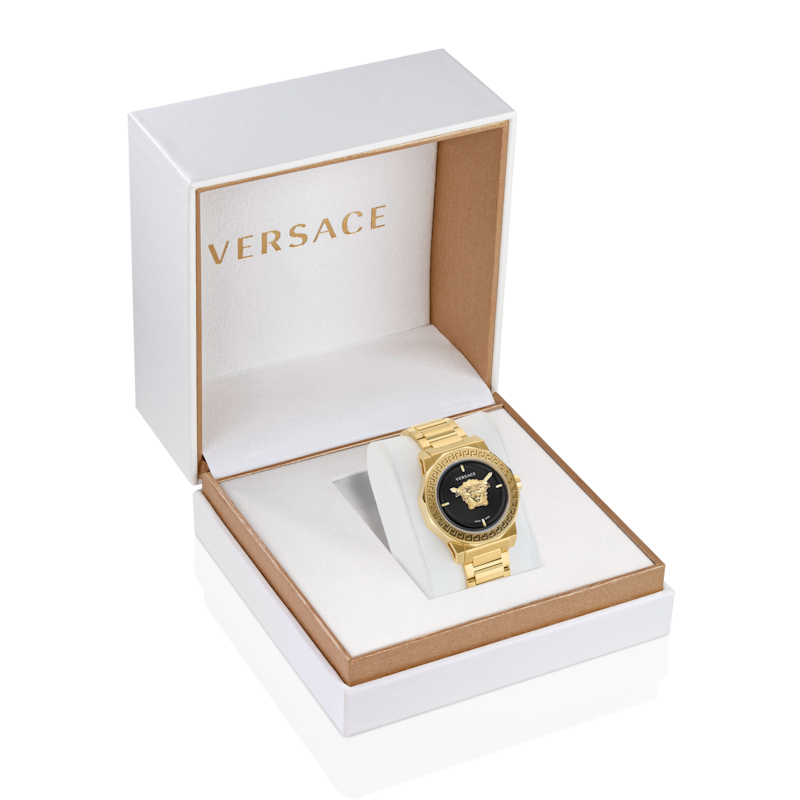 Versace Medusa Deco Black Dial & Gold-Tone Bracelet Watch
