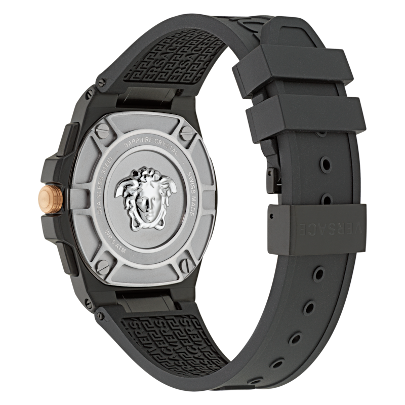 Main Image 2 of Versace Greca Black Dial & Silicon Strap Watch