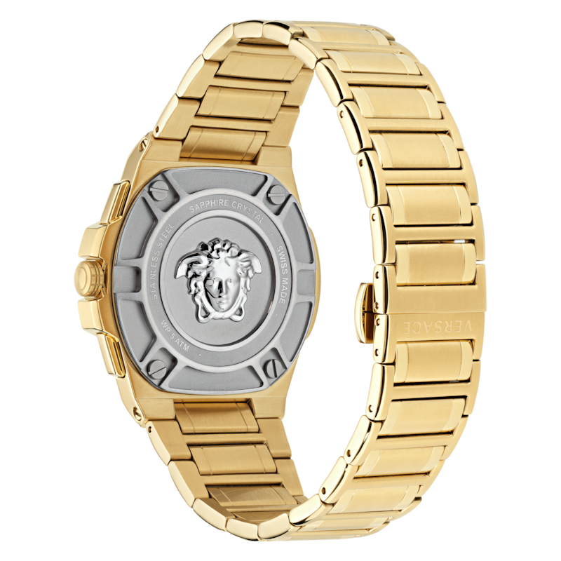 Versace Greca Black Dial & Gold-Tone Bracelet Watch