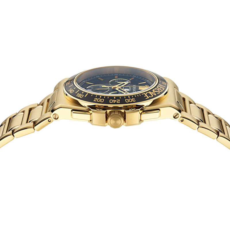 Versace Greca Black Dial & Gold-Tone Bracelet Watch