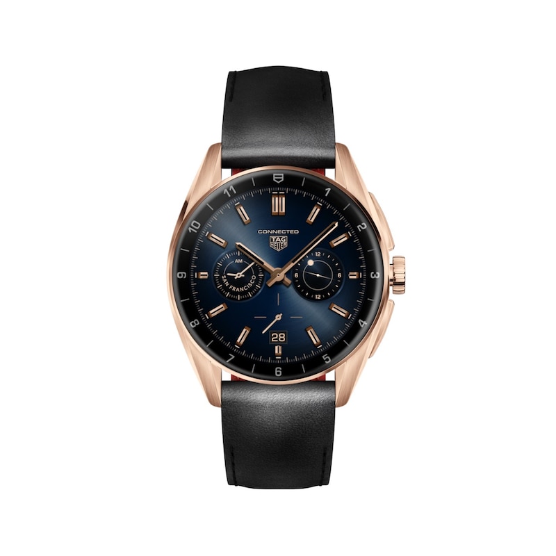 TAG Heuer Connected Calibre E4 Golden Bright Edition Leather Strap Smartwatch