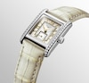 Thumbnail Image 4 of Longines Mini DolceVita Ladies' Diamond & Beige Alligator Leather Strap Watch