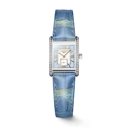 Longines Mini DolceVita Ladies' Diamond & Blue Alligator Leather Strap Watch