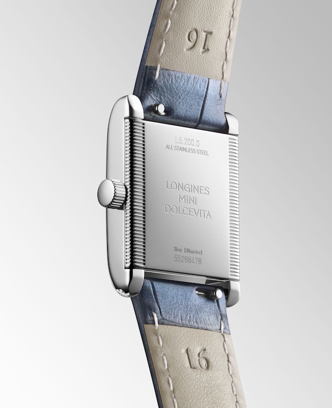 Longines Mini DolceVita Ladies' Diamond & Blue Alligator Leather Strap Watch