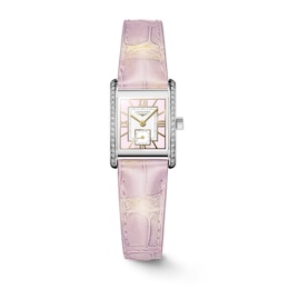 Longines Mini DolceVita Ladies' Diamond & Pink Alligator Leather Strap Watch