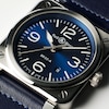 Thumbnail Image 3 of Bell & Ross BR 03 Steel & Blue Leather Strap Watch