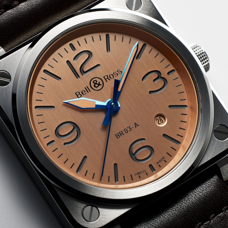 Main Image 4 of Bell & Ross BR 03 Copper Dial & Brown Leather Strap Watch