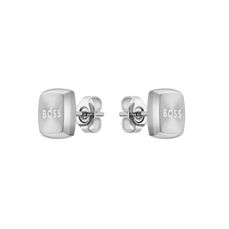 BOSS Yann Men's Square Stainless Steel Stud Earrings