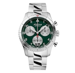 Alpina Startimer Pilot Quartz Chronograph Stainless Steel Bracelet Watch