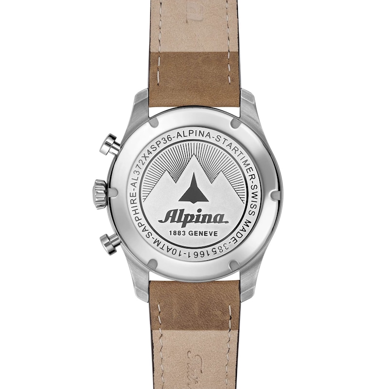 Alpina Startimer Men's Blue Dial & Brown Leather Strap Watch