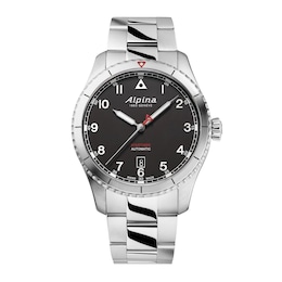 Aplina Startimer Men's Black Dial & Stainless Steel Watch