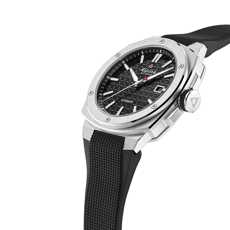 Alpina Alpiner Men's Steel Case & Black Rubber Strap Watch