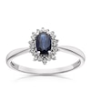 Thumbnail Image 0 of 9ct White Gold Sapphire & Diamond Cluster Ring