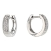 Thumbnail Image 0 of 9ct White Gold 0.10ct Diamond 8mm Huggie Earrings