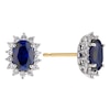 Thumbnail Image 1 of 9ct Gold Created Sapphire Cubic Zirconia Earrings