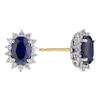 Thumbnail Image 0 of 9ct Gold Created Sapphire Cubic Zirconia Earrings