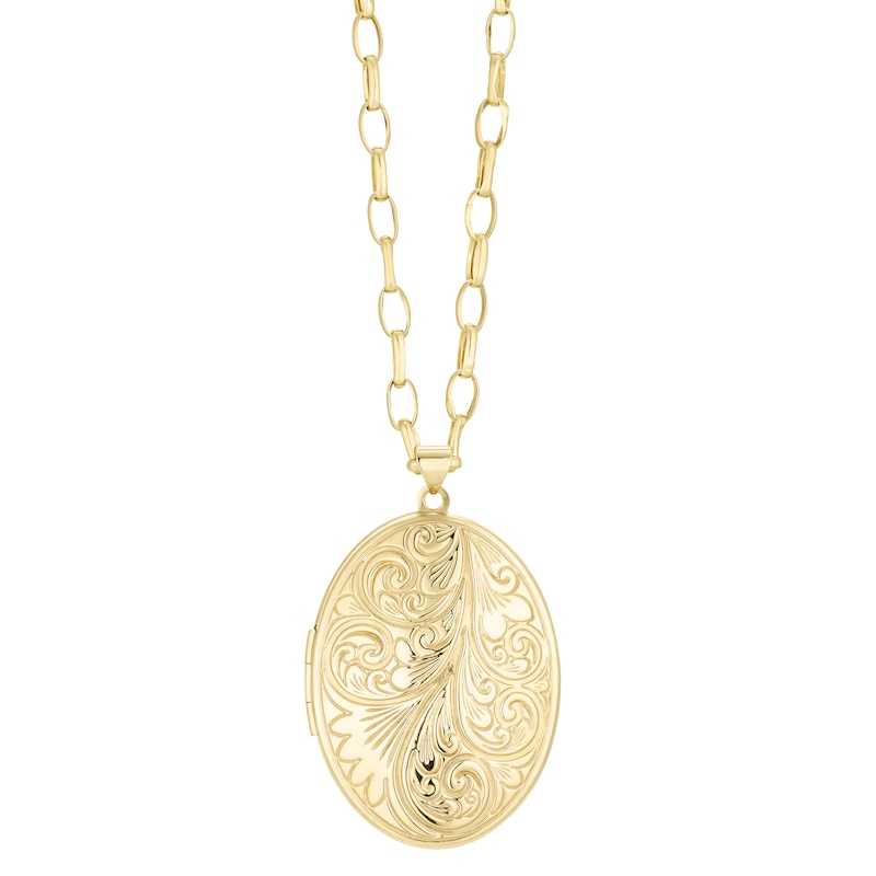 9ct Yellow Gold Extra Large 38mm Dome Locket