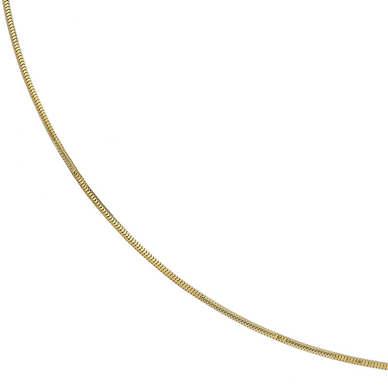 9ct Yellow Solid Gold 18 Inch Round Snake Chain