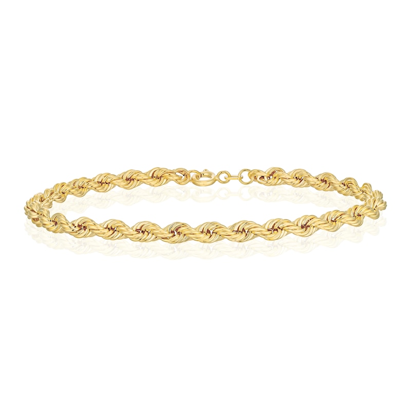 9ct Yellow Gold 8 Inch Rope Chain Bracelet