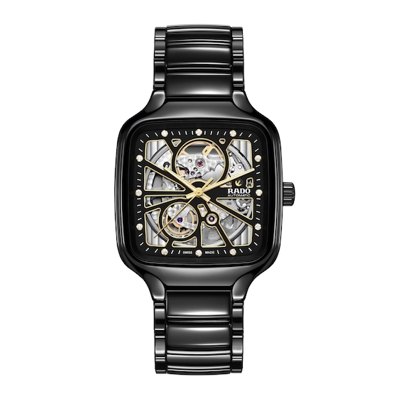 Rado True Skeleton Square Dial and Black High-Tech Ceramic Watch