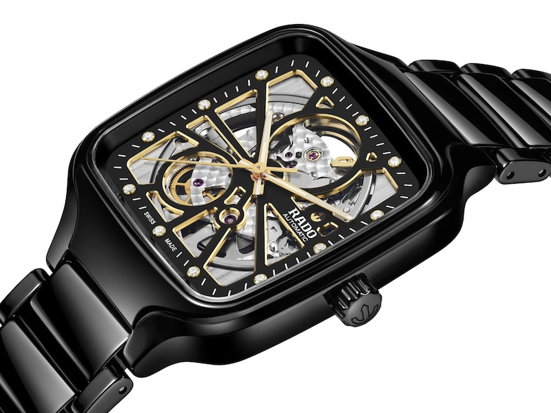 Rado True Skeleton Square Dial & Black High-Tech Ceramic Watch