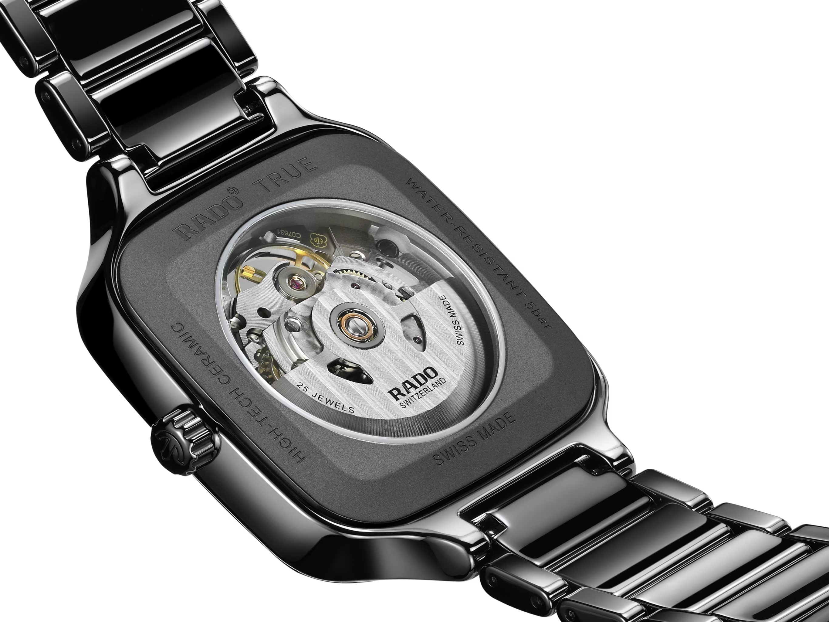 Thumbnail Image 4 of Rado True Skeleton Square Dial & Black High-Tech Ceramic Watch